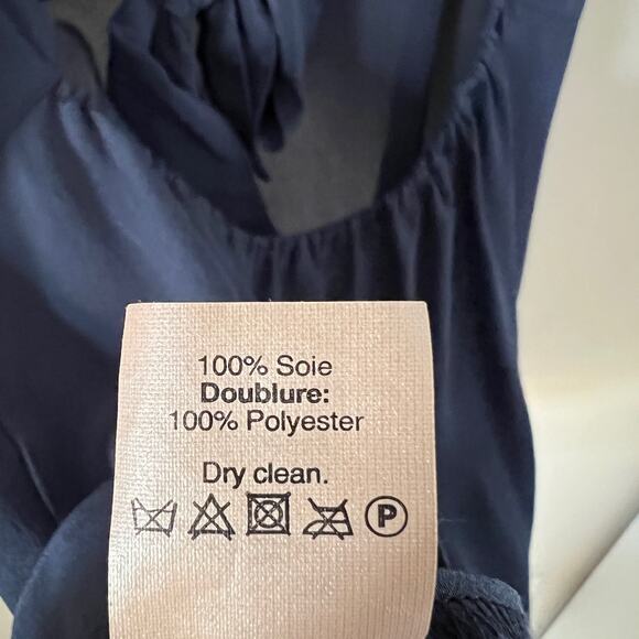 Madewell 100% Silk Lookout Bow Back Sleeveless Tank Top Blue Size XS - Picture 12 of 15